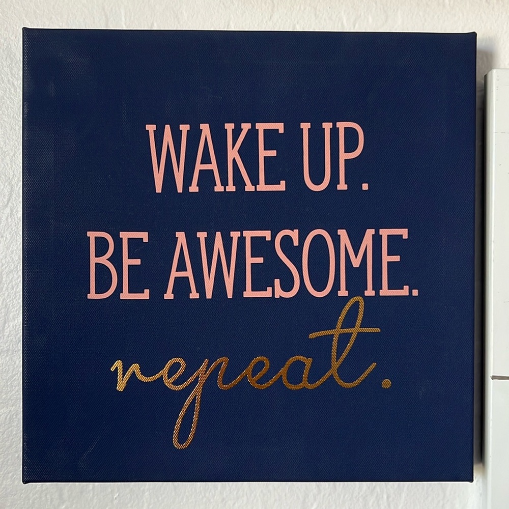 Navy blue, pink and gold inspirational sign
